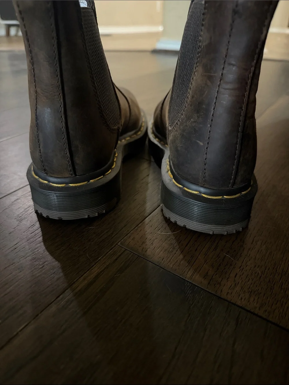 Dr. Martens Men's Brown Chukka Boots with Yellow Stitching